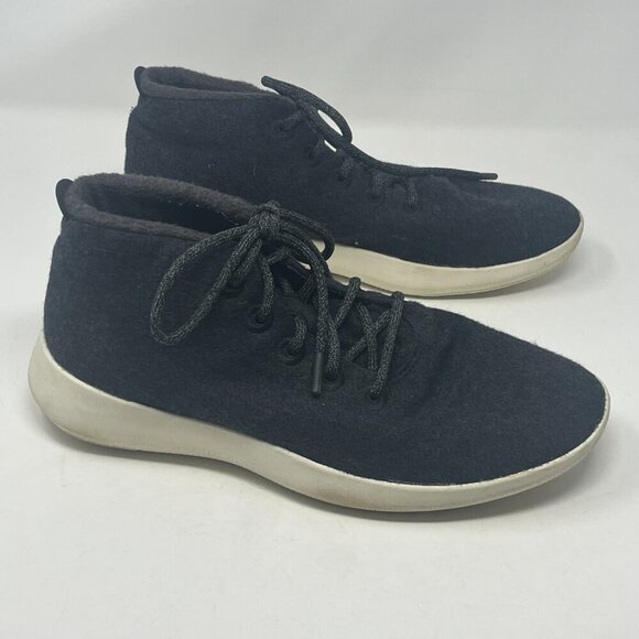 Allbirds Wool Runner Up Mizzles shoes men's 12 navy grey wool high top sneakers - Picture 2 of 8